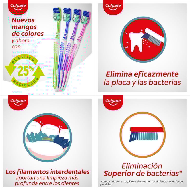 Brosse à Dents Extra Clean Pack 4 Unités de Colgate