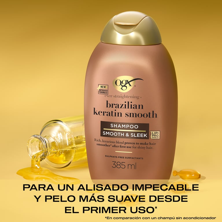 Ever Straightening + Brazilian Keratin Therapy Shampoo 385 ml de OGX