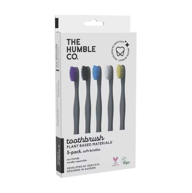 Pack 5 Cepillos de Dientes Suaves Vegetales