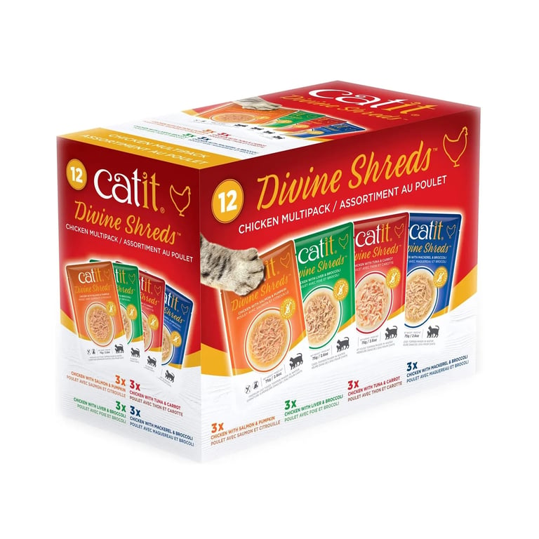 Divine Shreds Soupe Pour Chat Au Poulet Multipack