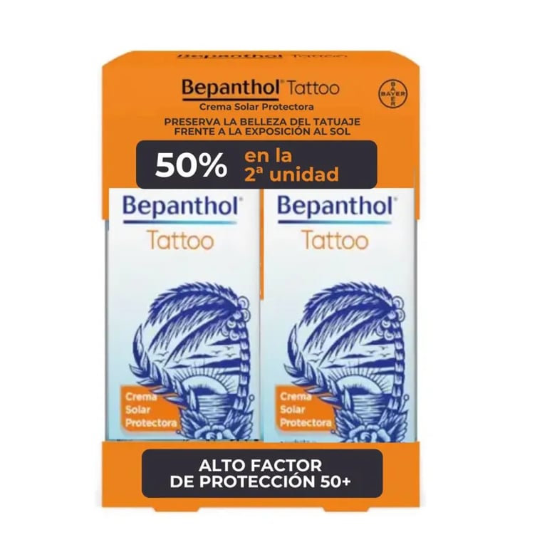 Bepanthol Tatto Crema Solare Protettiva SPF50+ Duplo