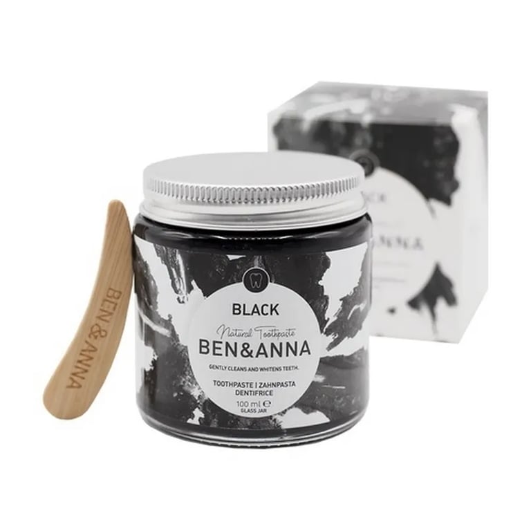 Schwarze Zahnpasta Glasbehälter Eco Vegan