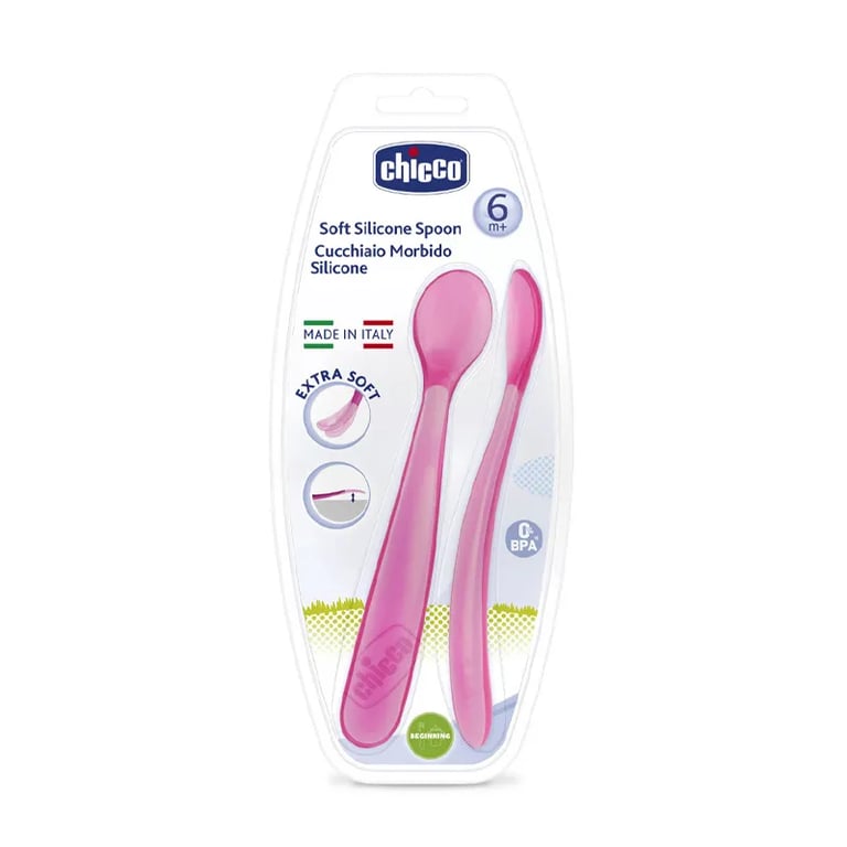 CUCHARA SILICONA BLANDA 6M+ ROSA