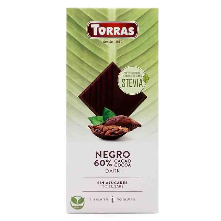 Chocolate Negro 60 % Cacao Con Stevia