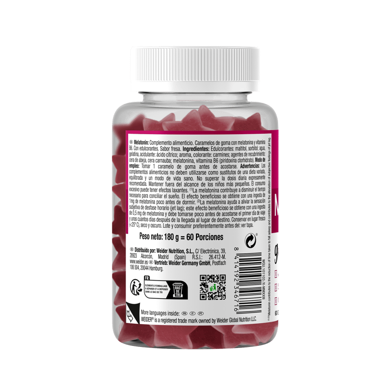 Mélatonine Gummies! 60 Bonbons gélifiés de Weider