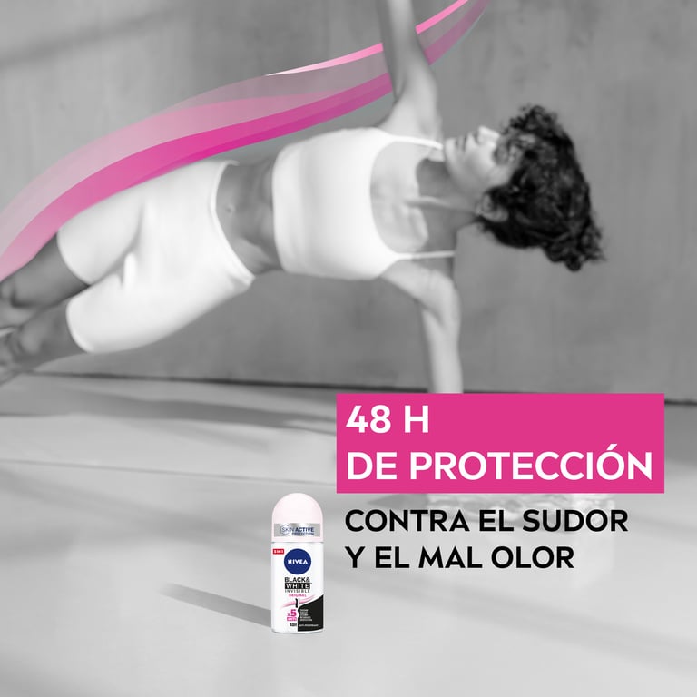 Skin Active Black White Invisible Original Deodorant Roll-On 50 ml von Nivea
