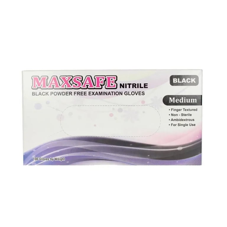 Maxsafe Nitryl Gloves Size M #Black
