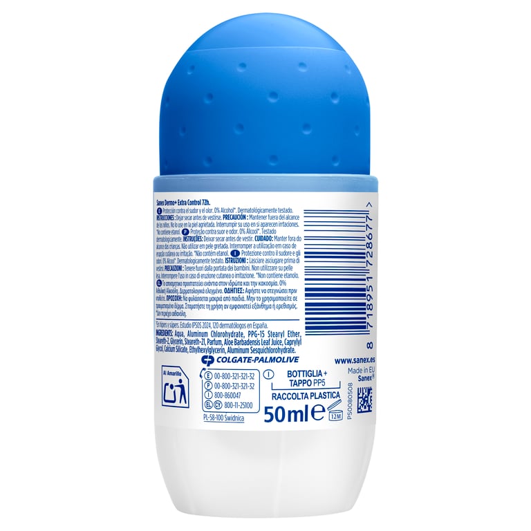 Dermo+ Extra Control 72h Deodorant Roll-on 50 ml von Sanex