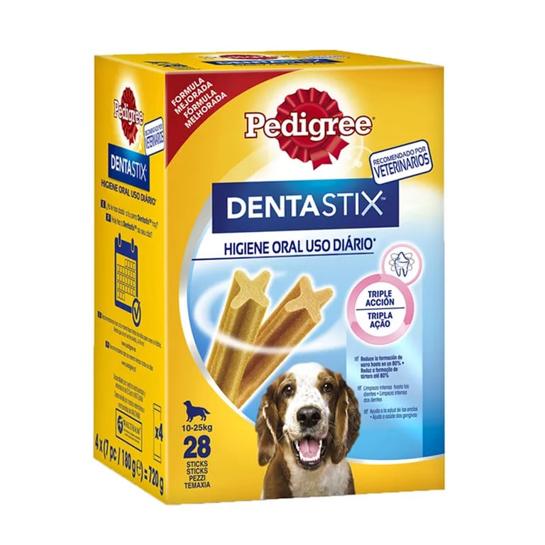 DENTASTIX SNACK CÃES RAÇAS MÉDIAS PACK MENSAL 28 BARRAS