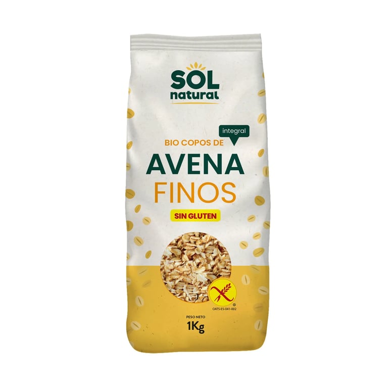 COPOS DE AVENA INTEGRAL FINOS SIN GLUTEN BIO