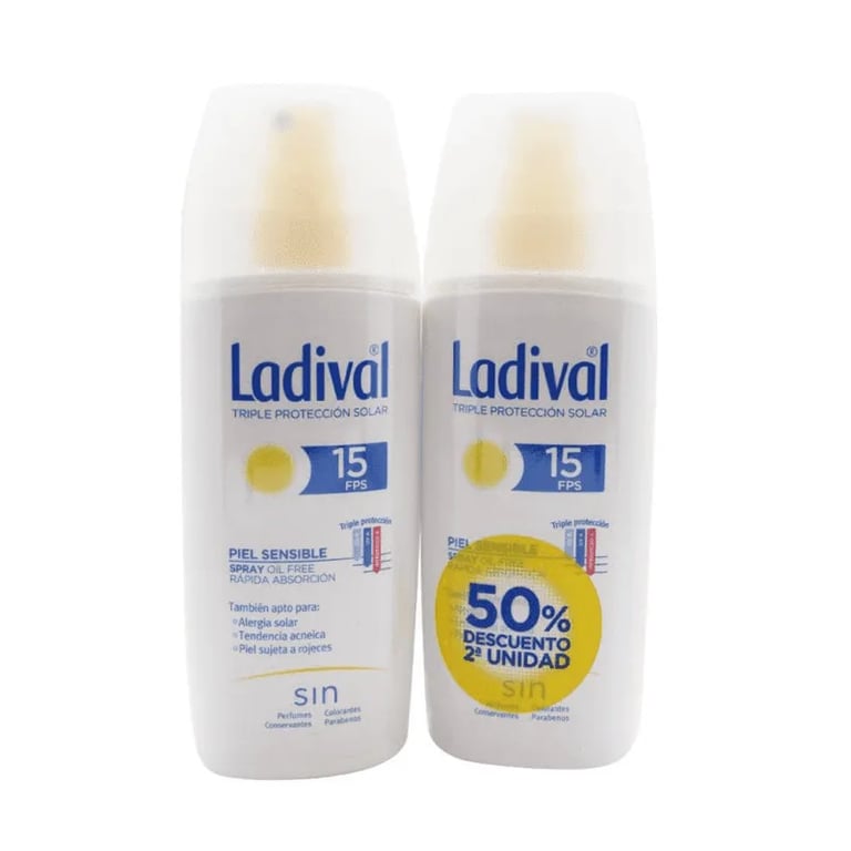 SPRAY PROTECTOR PIEL SENSIBLE RÁPIDA ABSORCIÓN SPF15 2ª UD 50% DTO