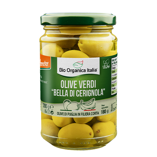 Aceitunas Verdes Bella di Cerignola en Salmuera DEMETER 280g