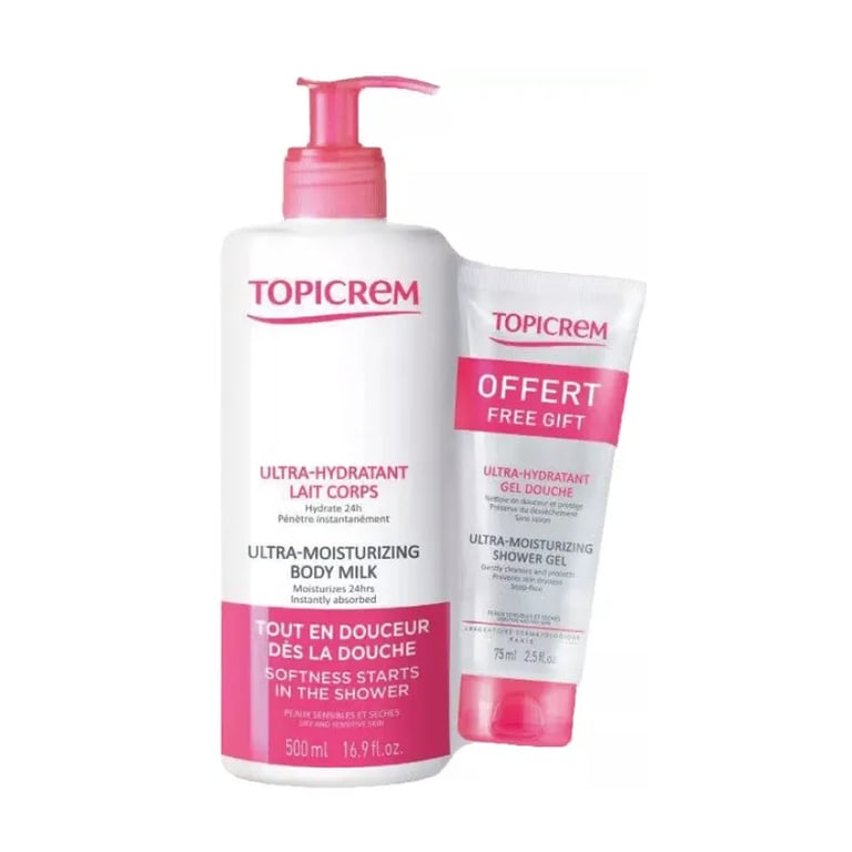 Topicrem Leche Hidratante Corporal 500 ml + Gel De Ducha 75 ml