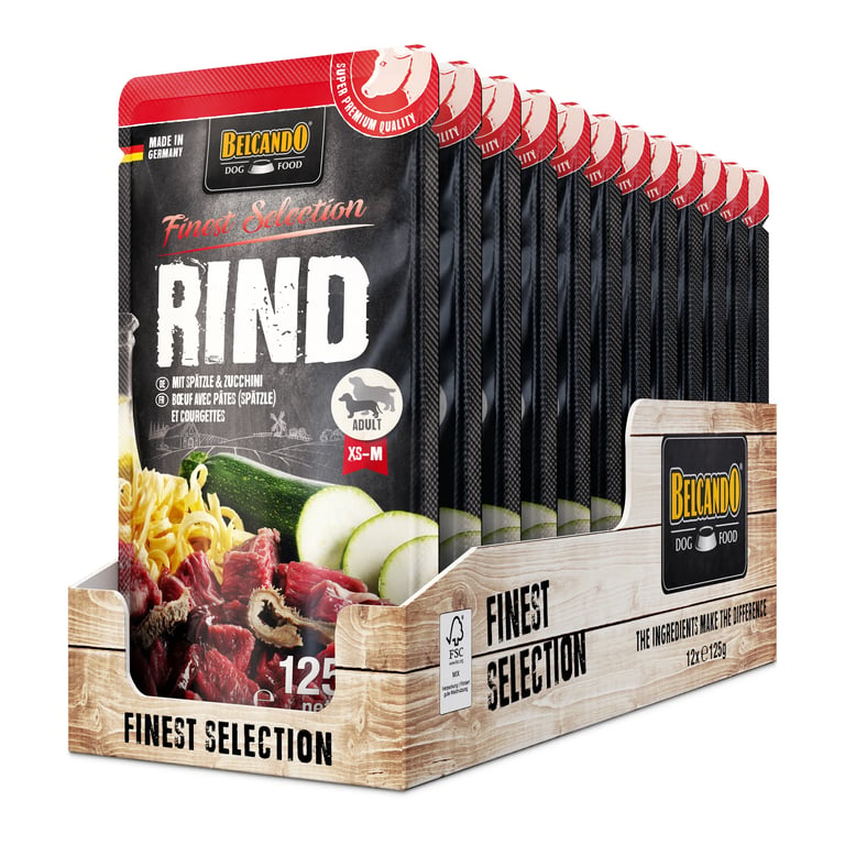 Belcando  Finest Selection Ternera con Pasta al Huevo & Calabacín