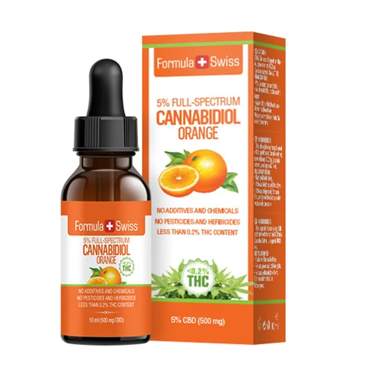 Cannabidiol Drops 5% CBD Orange Oil 500 mg