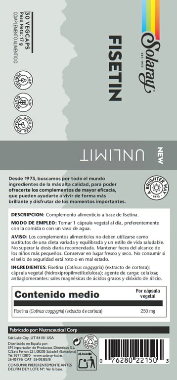 Fisetina 250 mg - imagen 3 de 3
