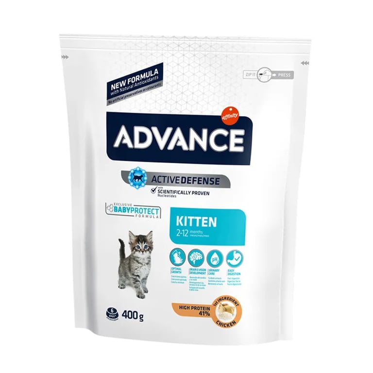 Voedsel voor katten kitten kip en rijst 400g