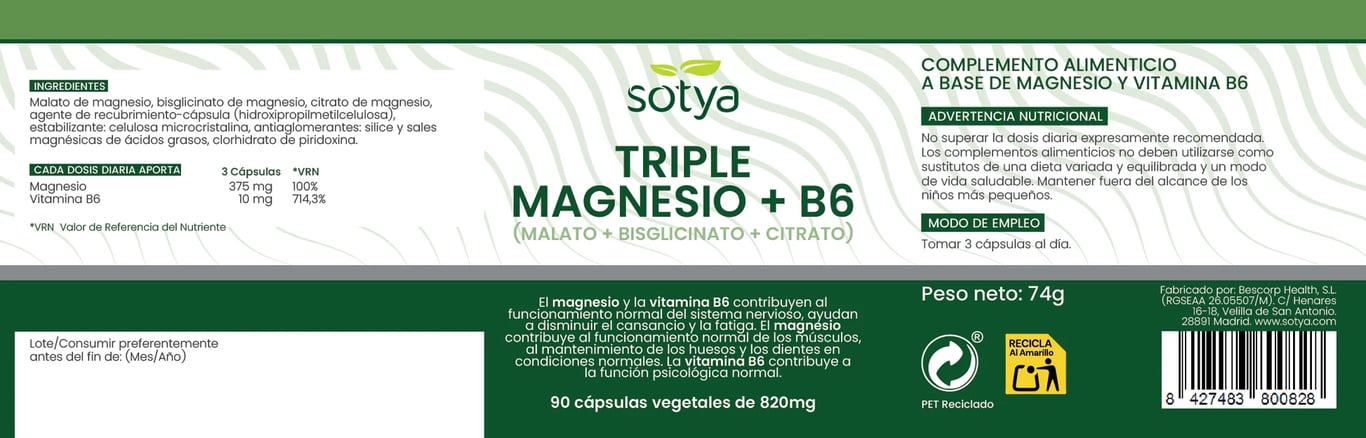 Triple Magnésium + B6 - imagen 4 de 4