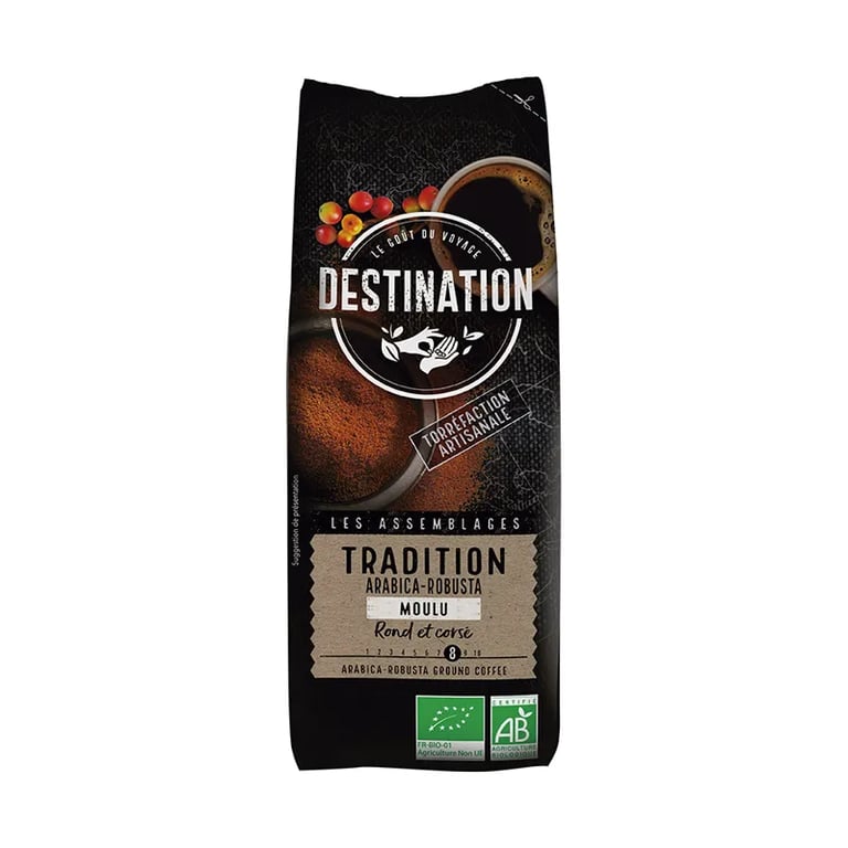 Café Arabica et Robusta Moulu Tradition Bio