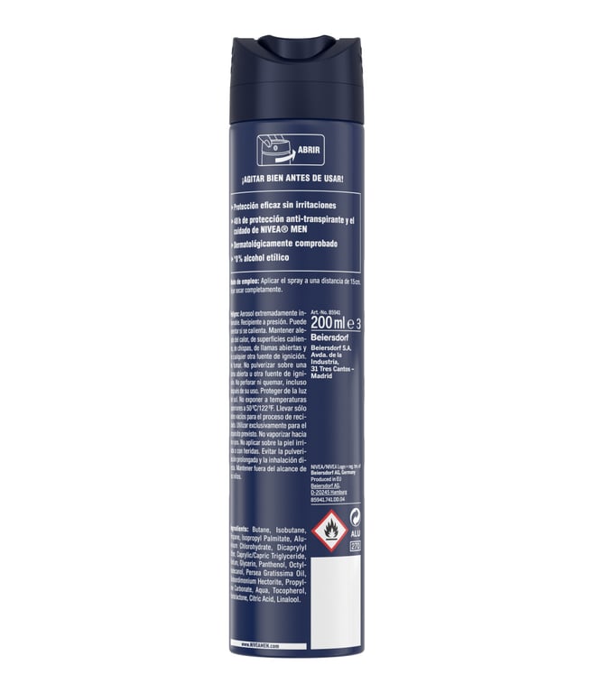 Men Protege E Cuida 48H Desodorante Spray 200 ml da Nivea - imagen 2 de 7