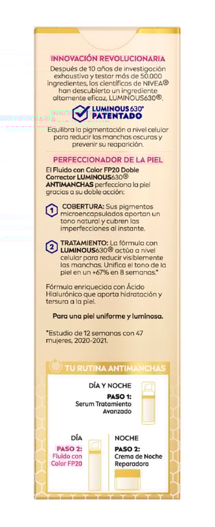 Luminous 630 Antimanchas Fluido Com Cor SPF20 40 ml da Nivea