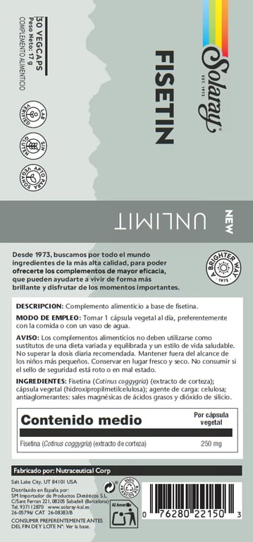 Fisetina 250 mg - imagen 2 de 3