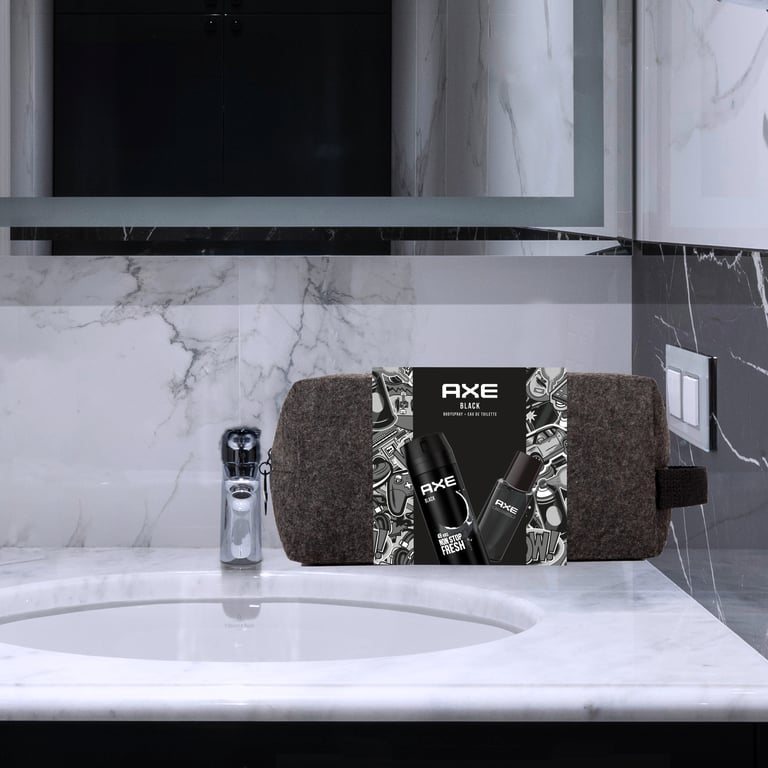 Black EDT 100 ml + Déodorant 150 ml + Trousse de toilette Lot 3 Unités de Axe