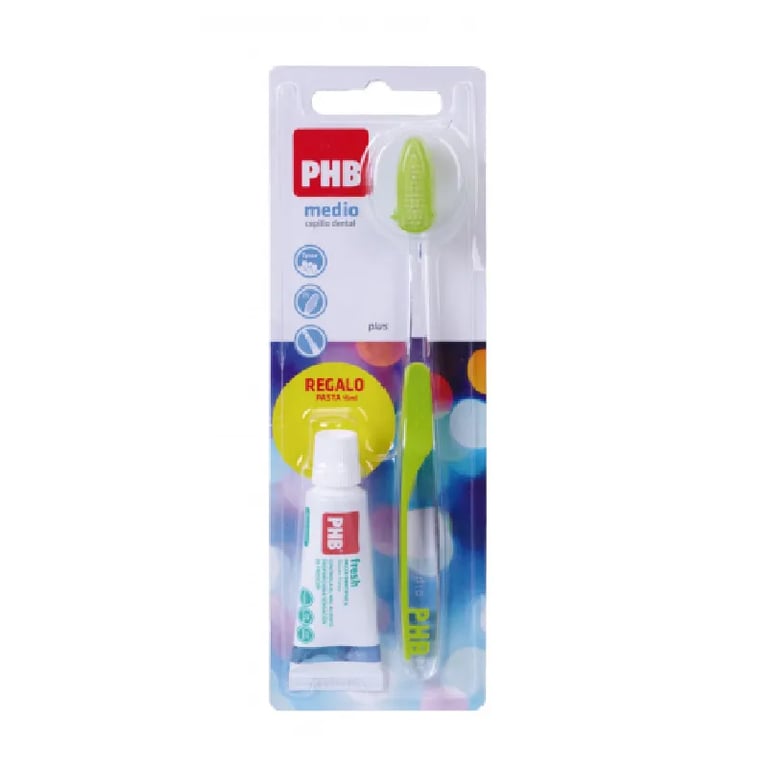 PHB Zahnbürste Dental Plus Medium + Zahnpasta Fresh