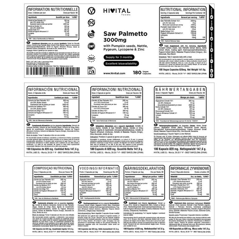 Saw Palmetto 3000 mg - imagen 2 de 2