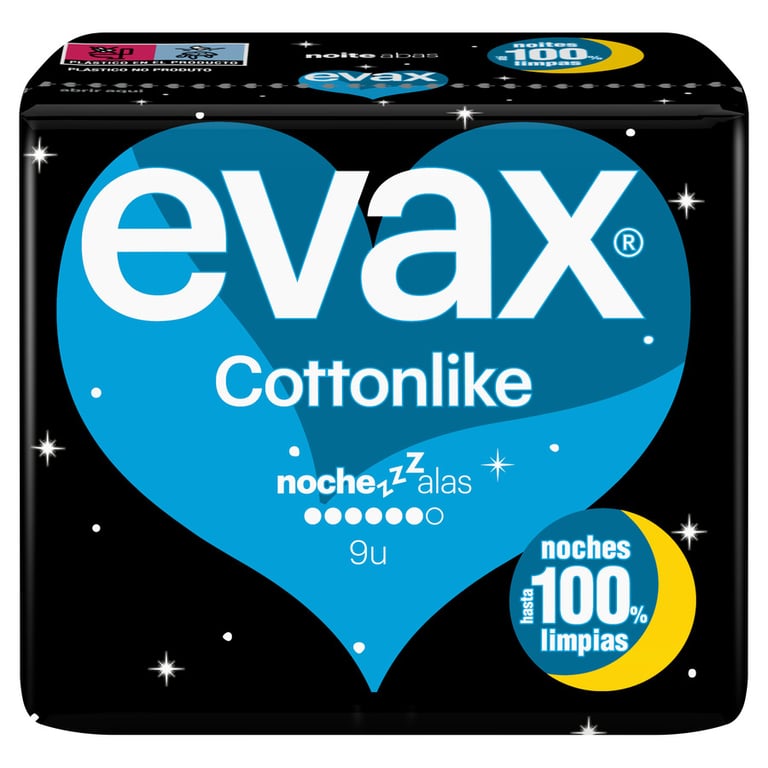 Evax Cottonlike Ailettes Nuit 9 Unités de Evax