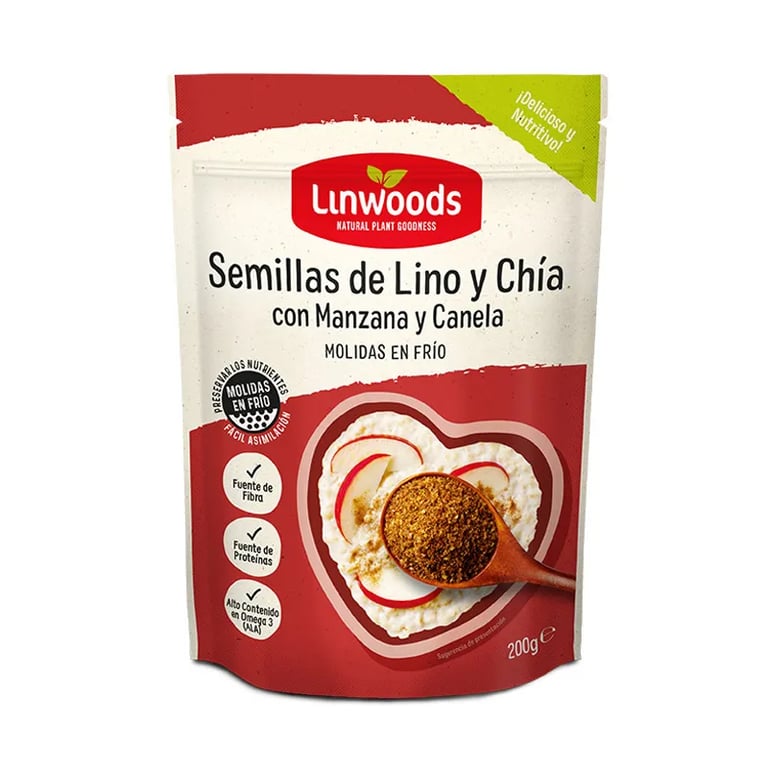 Semillas De Lino Y Chía Con Manzana Y Canela