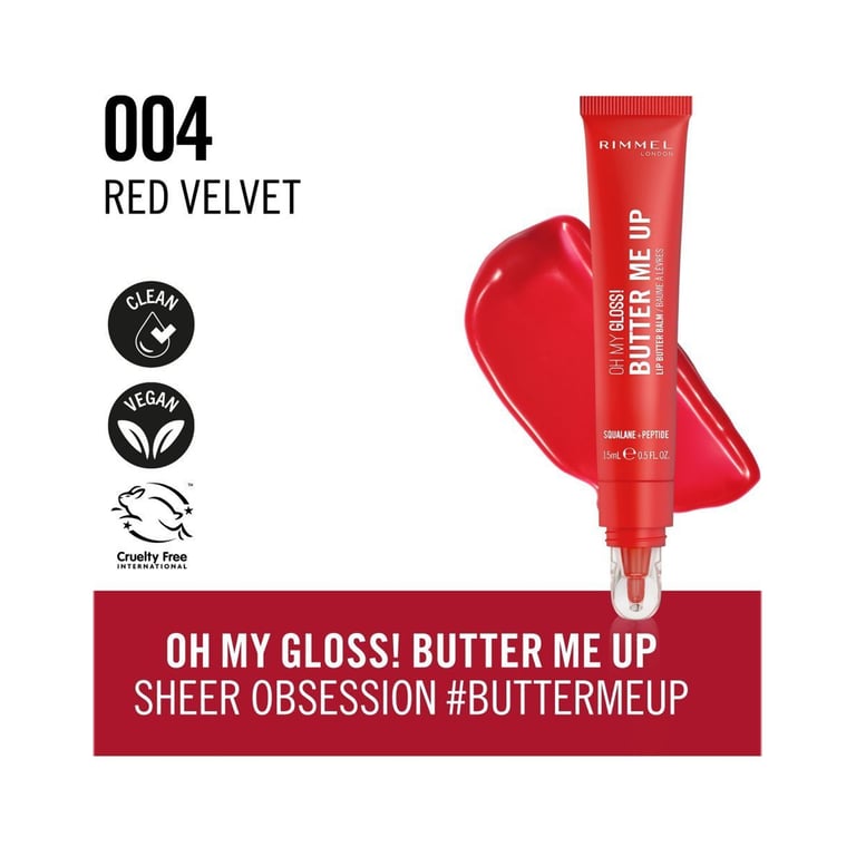 Oh My Gloss! Butter Me Up Lip Butter Balm #004 Red Velvet de Rimmel London