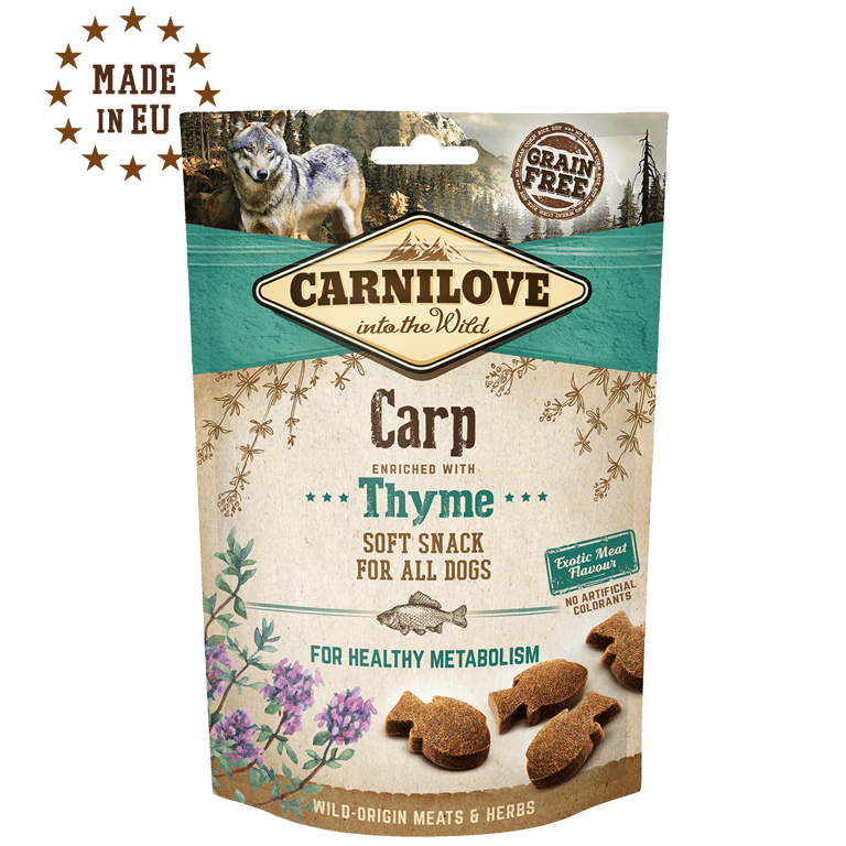 Snack Semi Húmedos Para Perros Carpa y Tomillo