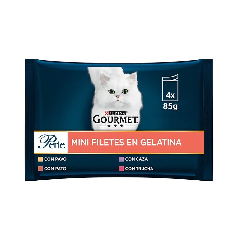 Perle Finas Láminas En Gelatina Pollo y Buey 4X85g
