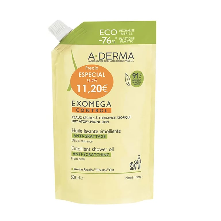 Exomega Control Olio Emolliente da Doccia Ricarica Eco
