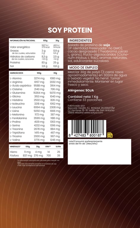 Protéine de Soja 80% Chocolat - imagen 4 de 6