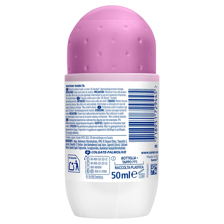Dermo+ Invisible 72h Desodorante Roll-on 50 ml von Sanex
