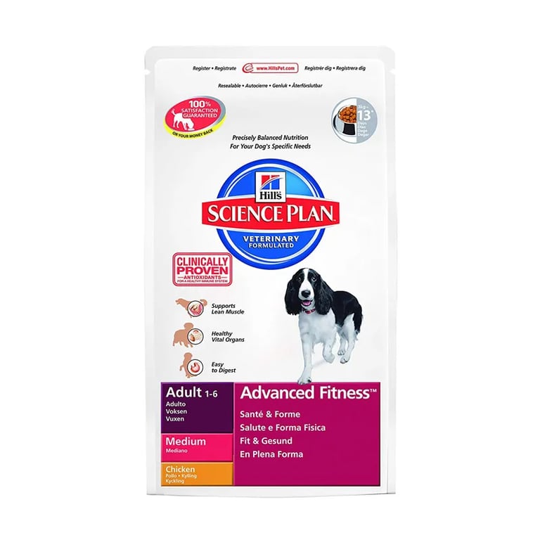 Science Plan Perro Adulto Advanced Fitness Razas Medianas Pollo 12 Kg