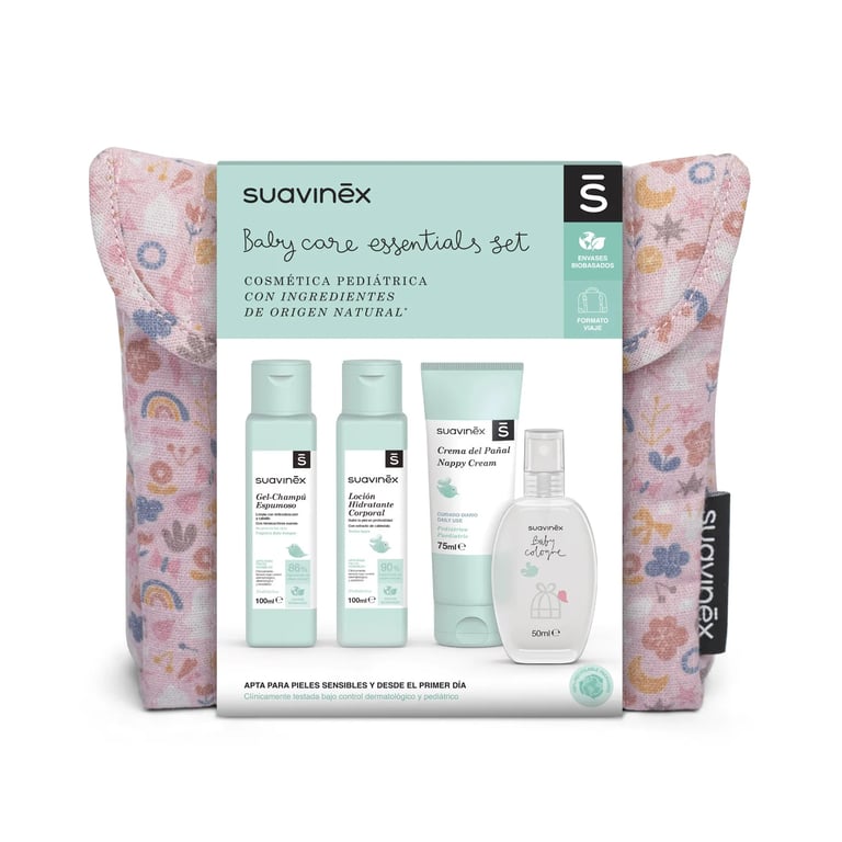 Baby-Set Rosa Shampoo-Gel + Lotion + Windelcreme + Eau de Cologne.