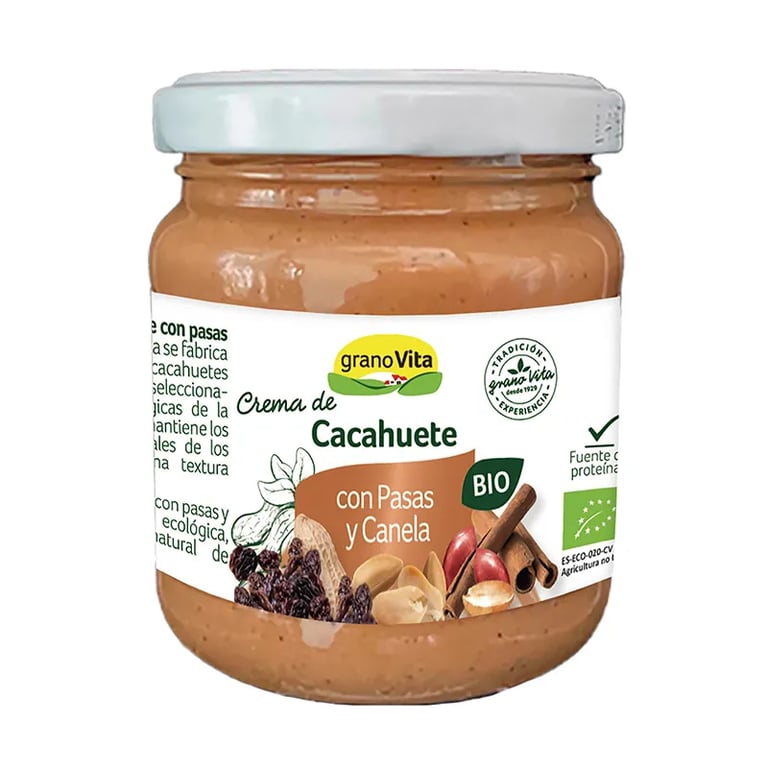 Crema di Arachidi con Uva Passa e Cannella Bio