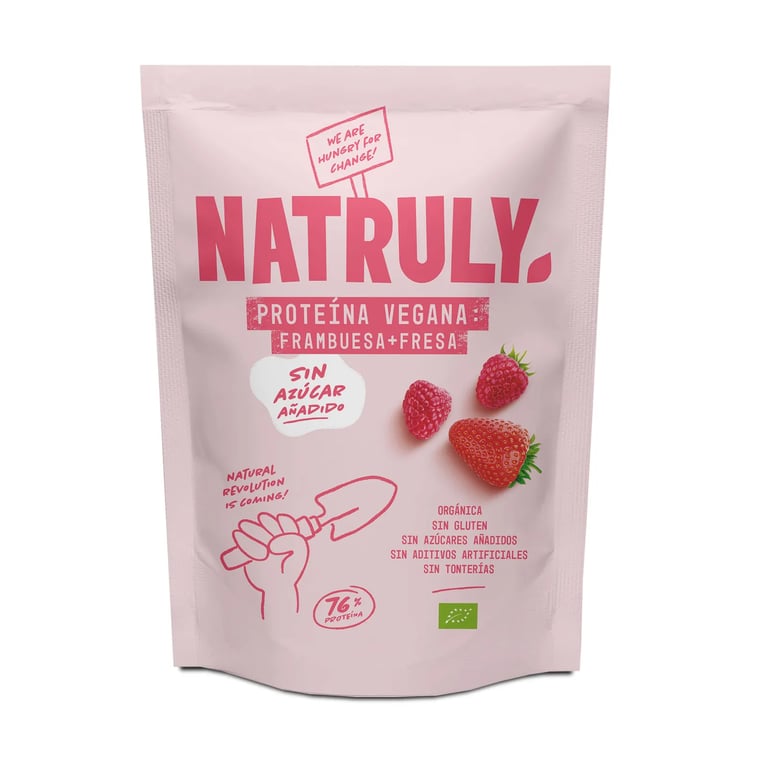 NATURAL PROTEÍNA VEGANA FRESA Y FRAMBUESA