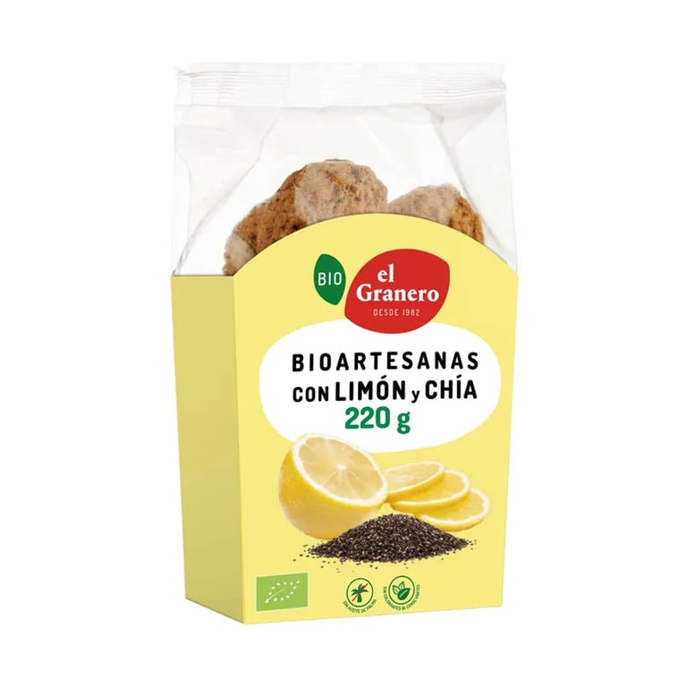 Biscotti bioartigianali al limone con chia bio