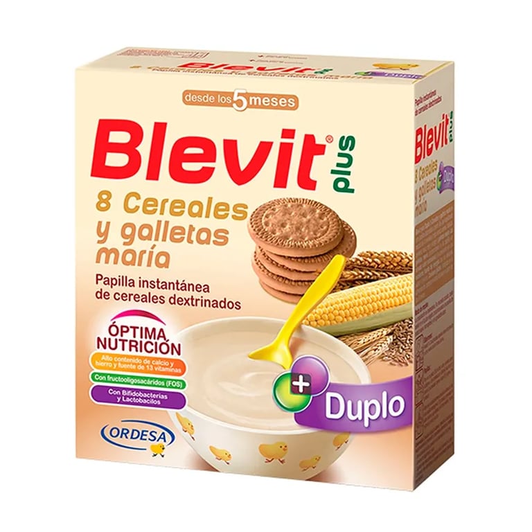 BLEVIT PLUS DUPLO 8 CEREALES CON MIEL Y GALLETAS MARIA