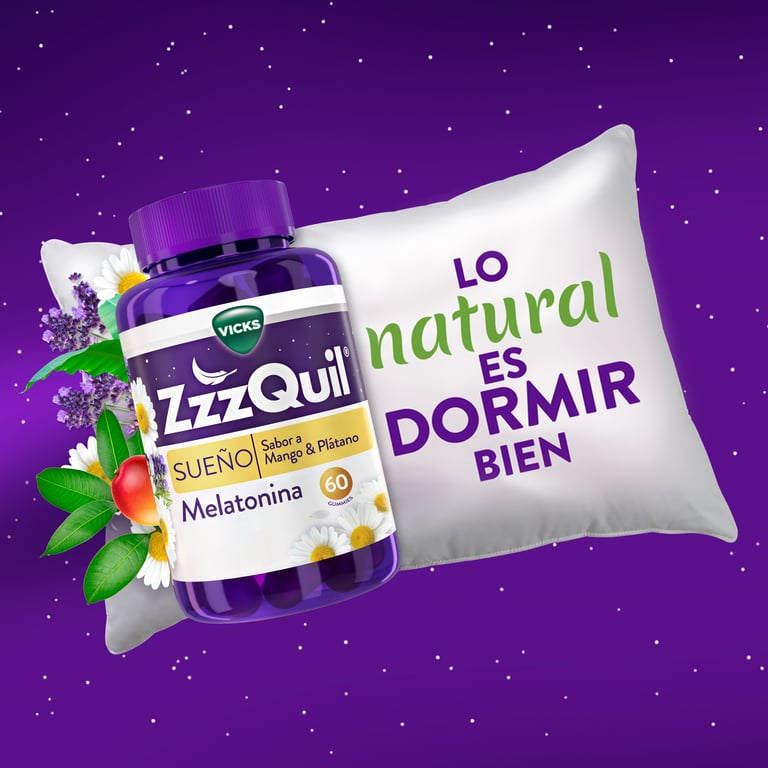 Natura Melatonina Gominolas Sabor Mango Plátano 60 Uds de Zzzquil