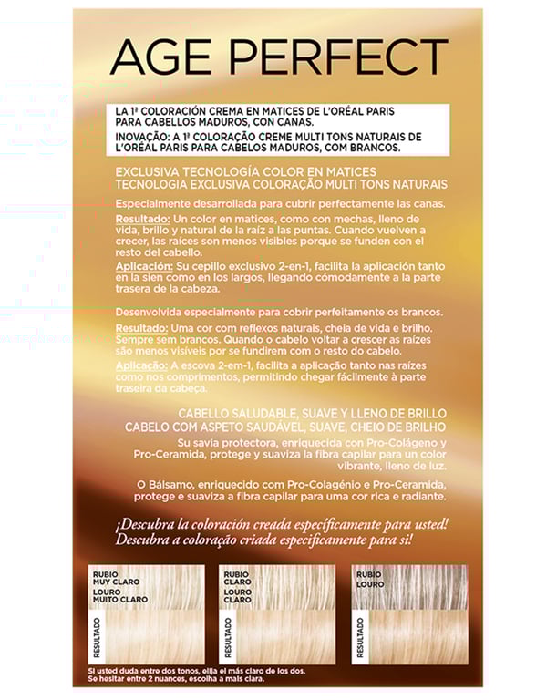 Excellence Age Perfect #10,13 Rubio Muy Claro Radiante de L'Oreal Paris
