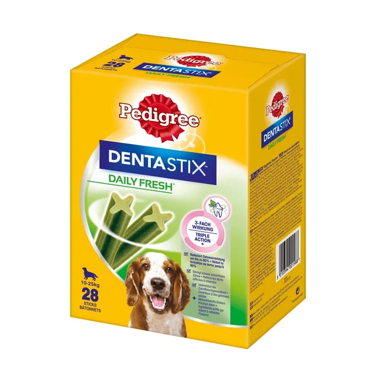 DENTASTIX FRESH SNACK CÃES RAÇAS MÉDIAS PACK MENSAL 28 BARRAS