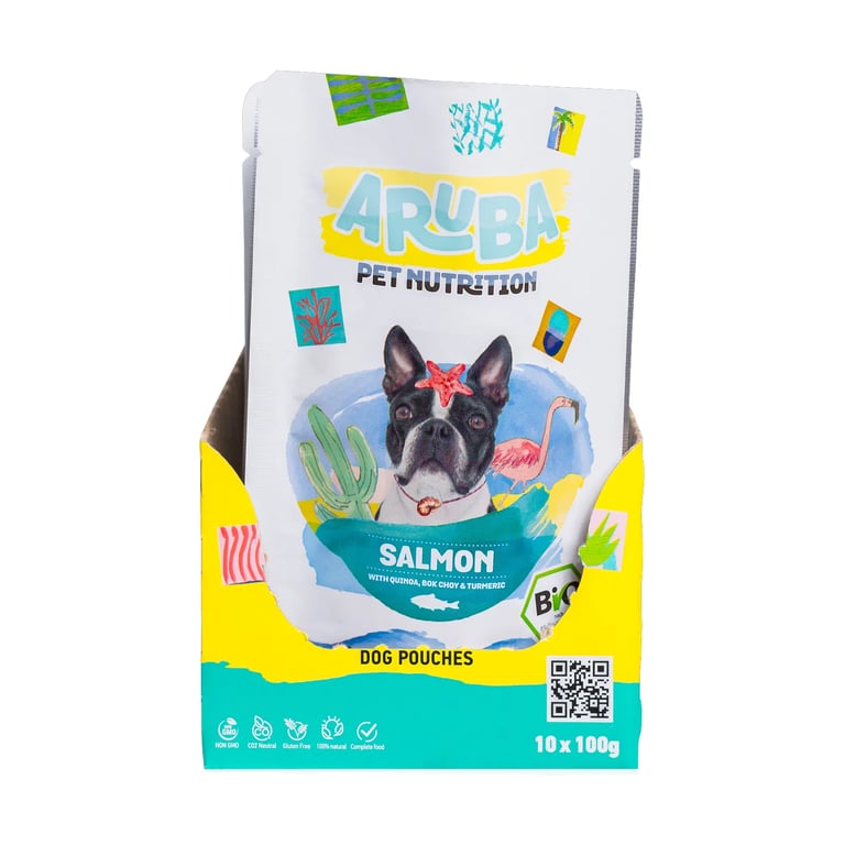 Aruba Dog Zalm Organisch Met Quinoa Bok Choy En Kurkuma