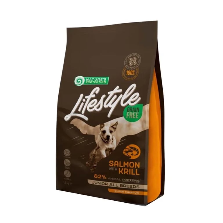 Lifestyle Grain Free Dog Adult Junior Breeds Lachs Krill