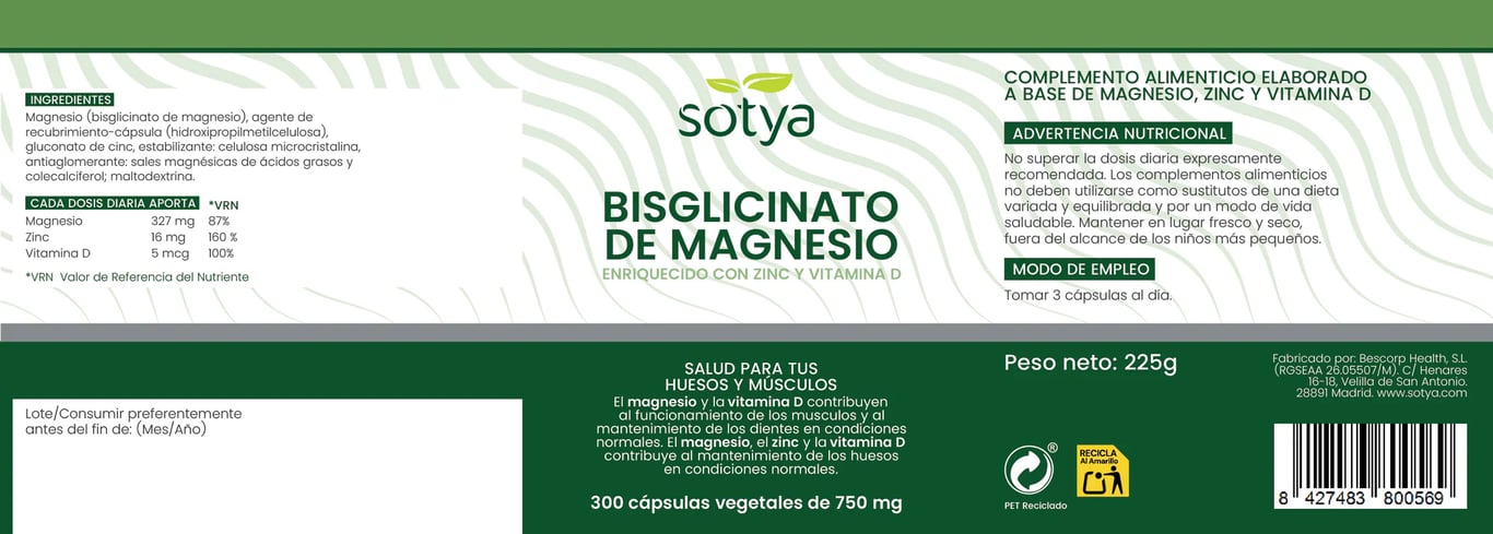 Bisglicinato Magnesio Zinco Vitamina D - imagen 4 de 4