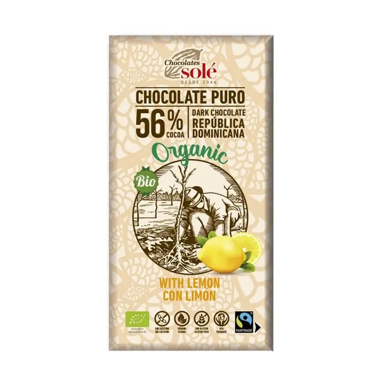 Chocolat Noir Avec Citron Bio Organique